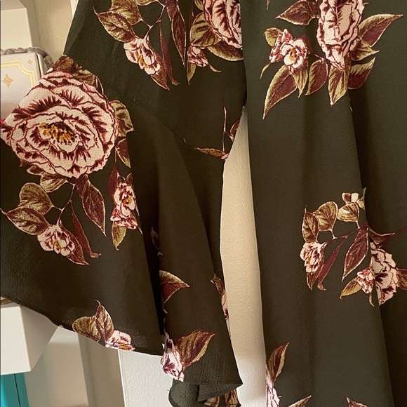 JODIFL|Dark Olive Green/Pink Floral dress|Large|EUC - Picture 7 of 10